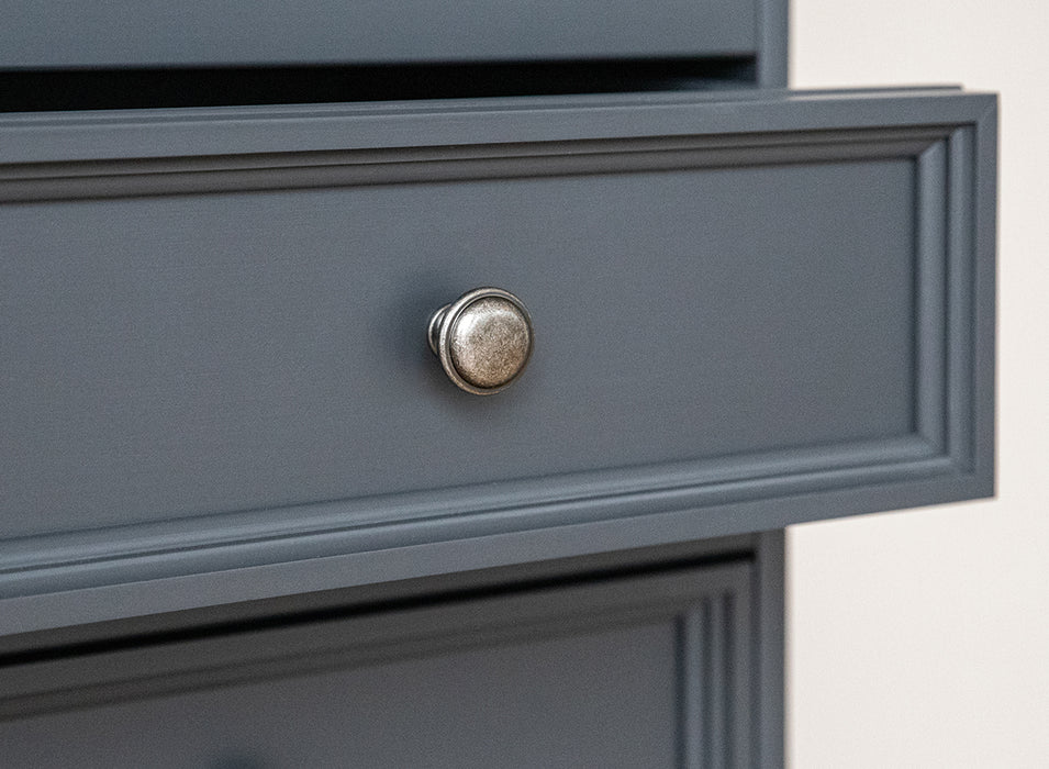 Schmale Standvitrine Belluno Elegante mit Glastür in Graphit