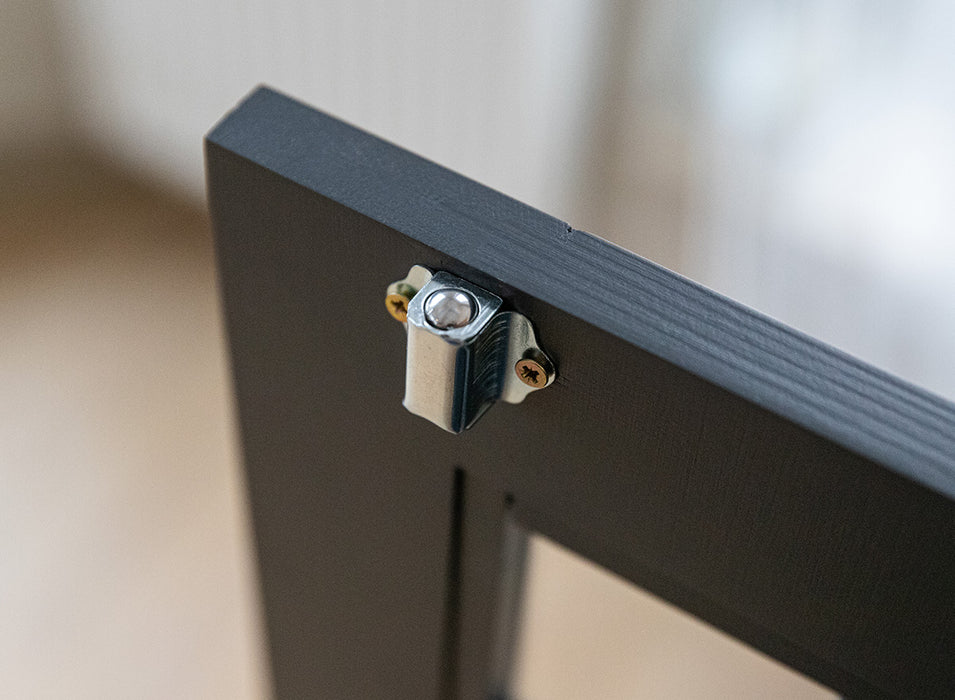 Kleine Vitrinenkommode Belluno Elegante in Graphit | Sideboard mit Schubladen und Tür