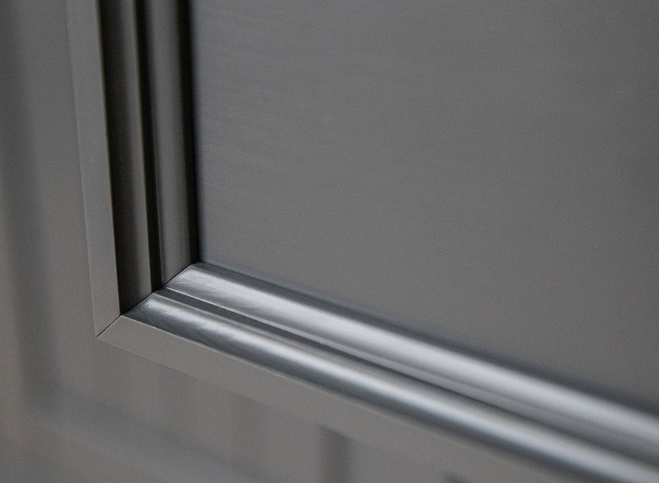 Schmale Standvitrine Belluno Elegante mit Glastür in Graphit