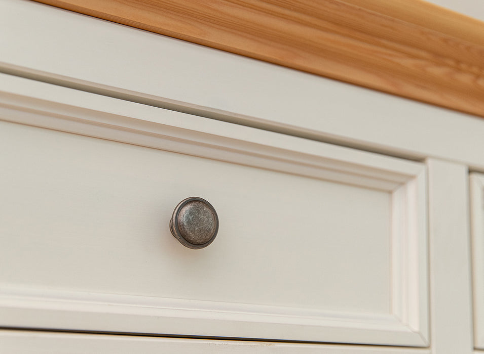 Große Kommode Belluno Elegante in Weiß | Sideboard mit drei Schubladen und Türen