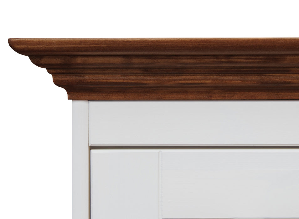 Schmale Standvitrine Belluno Elegante mit Glastür in Weiß