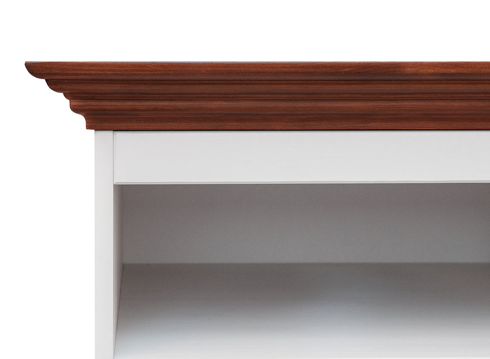 TV-Board Belluno Elegante in Weiß | Sideboard mit zwei Schubladen