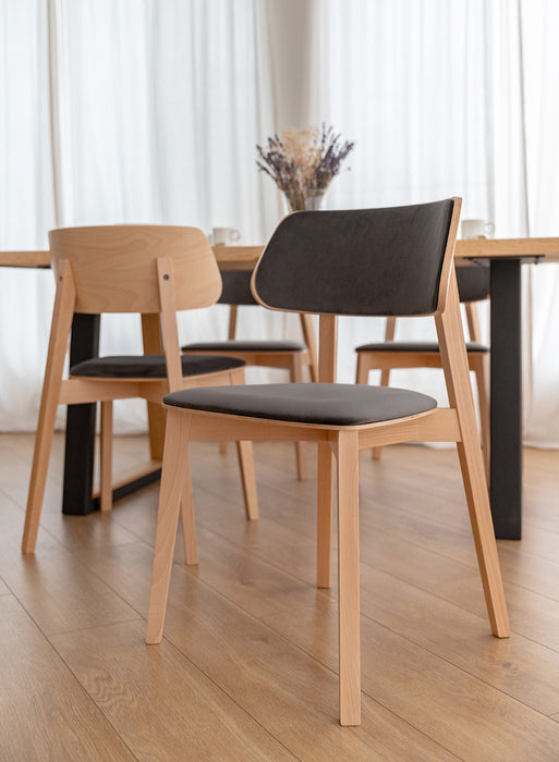 Esszimmerstuhl aus Massivholz | Minimalistischer Polsterstuhl Como