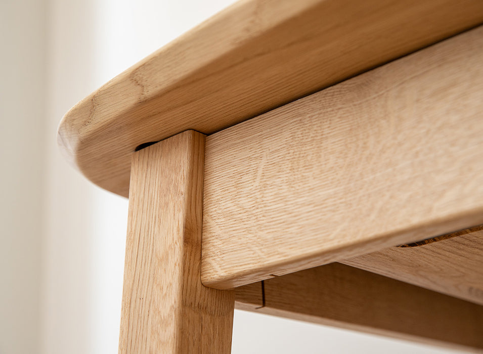 Minimalistischer Tisch aus massiver Eiche mit Verlängerung 45 | Ausziehtisch Orbetello