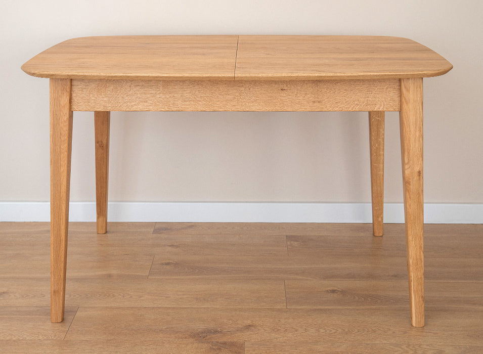 Minimalistischer Tisch aus massiver Eiche mit Verlängerung 45 | Ausziehtisch Orbetello