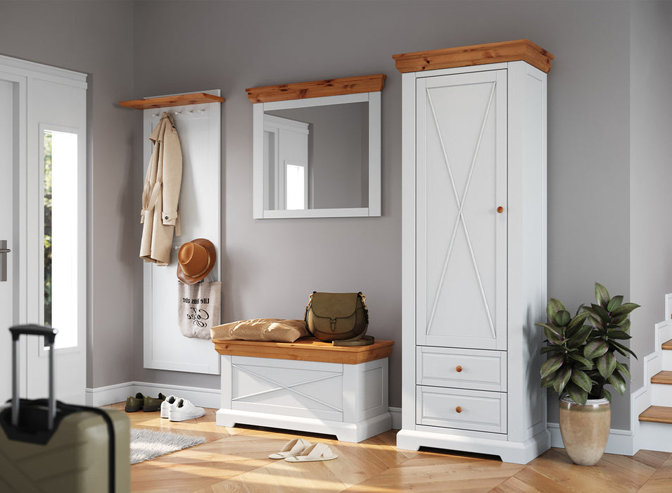 Garderobenpanel aus Massivholz | Hängegarderobe Marone Elite mit 8 Haken