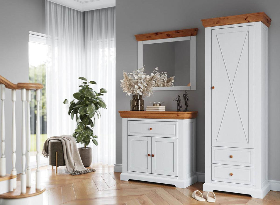 Schuhschrank Marone Elite Massivholz – Flurschrank mit Schublade, 95x42x92 cm — Massivholzmöbel-Becker