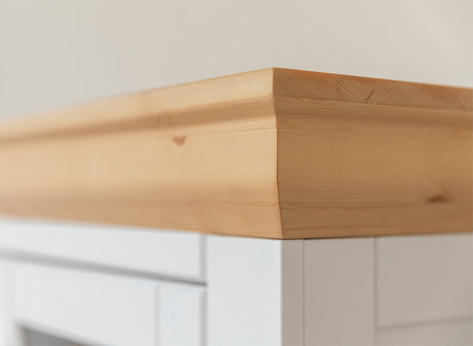 Kleine Vitrine aus Massivholz | Wohnzimmerschrank Marone Elite mit zwei Schubladen