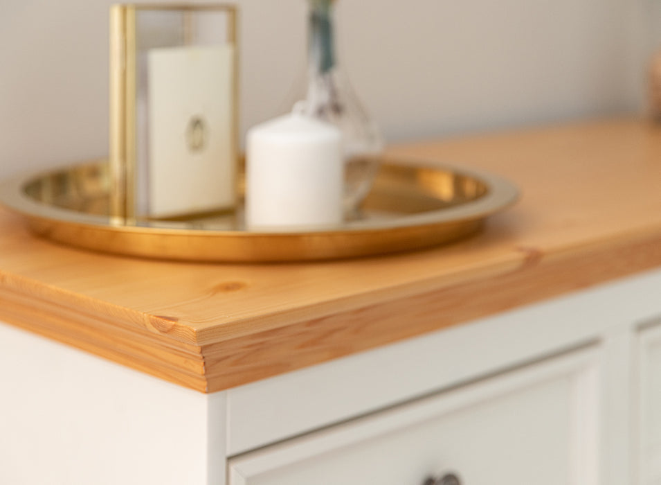 Kommode Belluno Elegante in Weiß | Sideboard mit 5 Schubladen