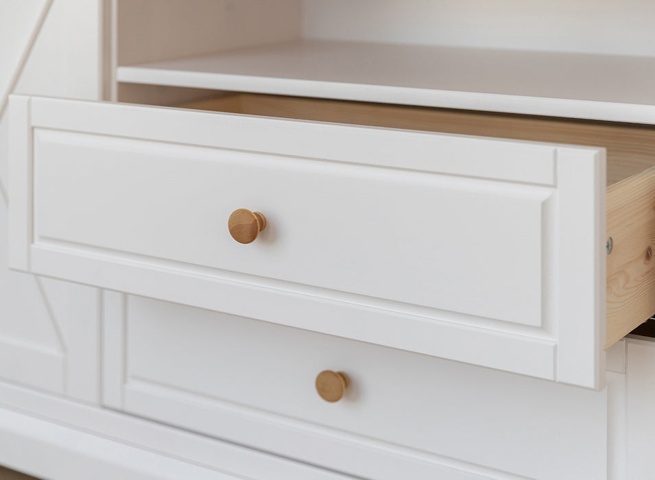 Sideboard aus Massivholz | Zweitürige Wohnzimmerkommode Marone Elite mit zwei Schubladen