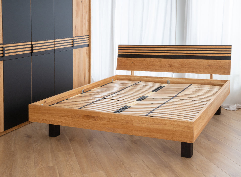 Modernes Bett aus massiver Eiche | Doppelbett Ravello