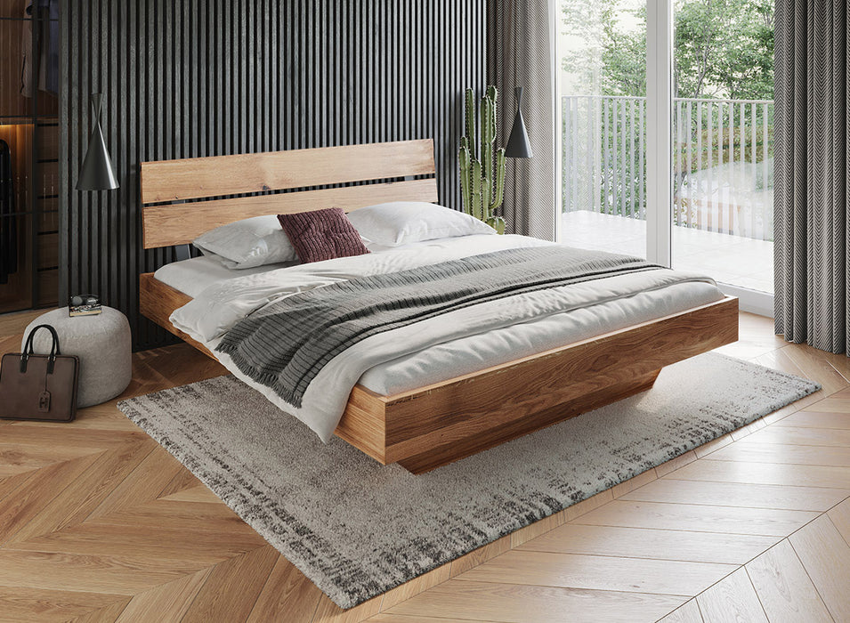 Modernes Bett aus massiver Eiche | Doppelbett Toretta