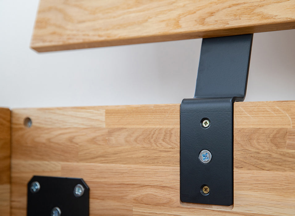 Modernes Bett aus massiver Eiche | Doppelbett Toretta