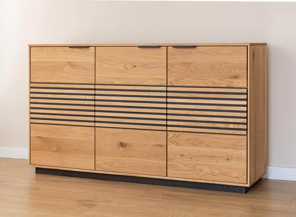 Sideboard Eiche massiv beleuchtet Lamellen