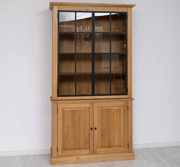 Industrial Vitrine aus massiver Eiche mit 4 Türen