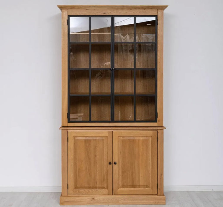 Industrial Vitrine aus massiver Eiche mit 4 Türen