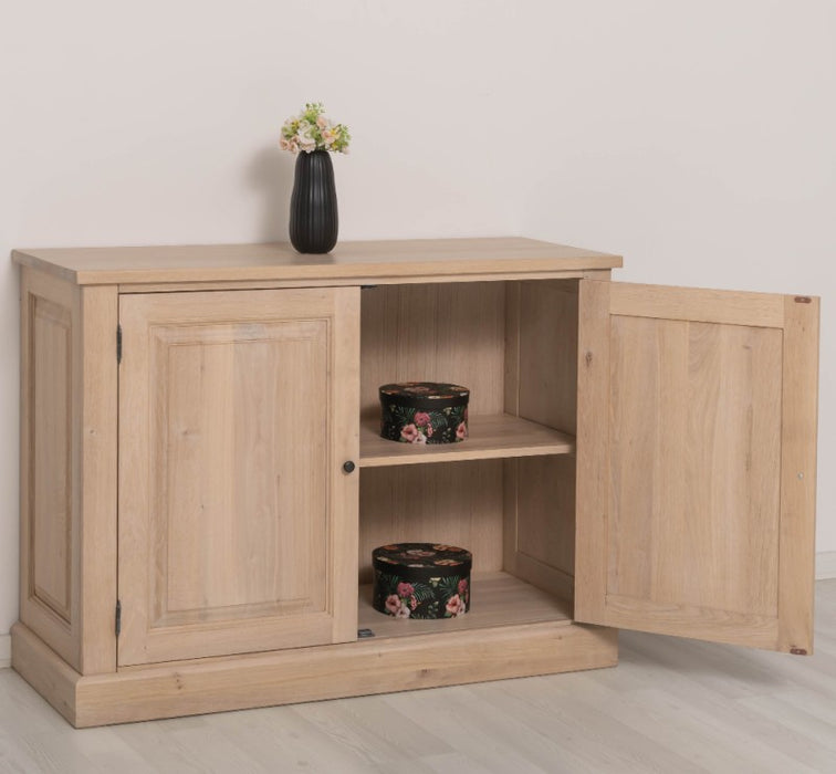 Kleine Kommode aus Eiche | Massiver Eichenschrank mit zwei Türen