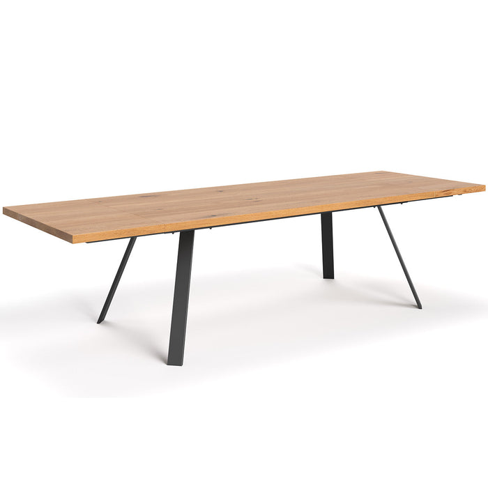 Ausziehbarer Industrial Esstisch aus massiver Eiche | Tisch Lige in verschiedenen Größen