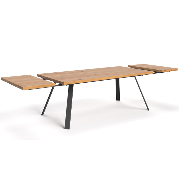 Ausziehbarer Industrial Esstisch aus massiver Eiche | Tisch Lige in verschiedenen Größen