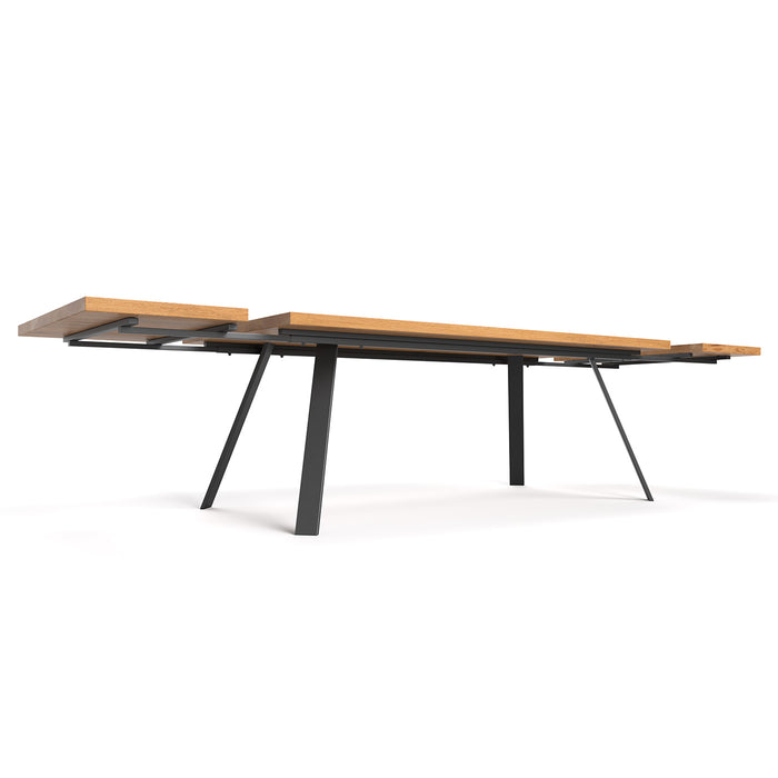 Ausziehbarer Industrial Esstisch aus massiver Eiche | Tisch Lige in verschiedenen Größen