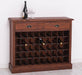 Weinschrank aus Massivholz mit zwei Schubladen | Sideboard mit Platz für 45 Flaschen - Vintage Blau