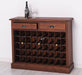 Weinschrank aus Massivholz mit zwei Schubladen | Sideboard mit Platz für 45 Flaschen - Vintage Blau
