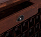 Weinschrank aus Massivholz mit zwei Schubladen | Sideboard mit Platz für 45 Flaschen - Vintage Blau