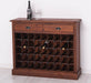 Weinschrank aus Massivholz mit zwei Schubladen | Sideboard mit Platz für 45 Flaschen - Vintage Blau
