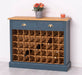 Weinschrank aus Massivholz mit zwei Schubladen | Sideboard mit Platz für 45 Flaschen - Vintage Blau