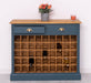 Weinschrank aus Massivholz mit zwei Schubladen | Sideboard mit Platz für 45 Flaschen - Vintage Blau