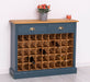 Weinschrank aus Massivholz mit zwei Schubladen | Sideboard mit Platz für 45 Flaschen - Vintage Blau