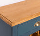 Weinschrank aus Massivholz mit zwei Schubladen | Sideboard mit Platz für 45 Flaschen - Vintage Blau