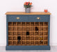 Weinschrank aus Massivholz mit zwei Schubladen | Sideboard mit Platz für 45 Flaschen - Vintage Blau