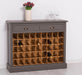 Weinschrank aus Massivholz mit zwei Schubladen | Sideboard mit Platz für 45 Flaschen - Vintage Blau