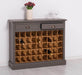 Weinschrank aus Massivholz mit zwei Schubladen | Sideboard mit Platz für 45 Flaschen - Vintage Blau