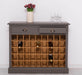 Weinschrank aus Massivholz mit zwei Schubladen | Sideboard mit Platz für 45 Flaschen - Vintage Blau