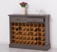 Weinschrank aus Massivholz mit zwei Schubladen | Sideboard mit Platz für 45 Flaschen - Vintage Blau