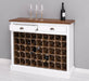 Weinschrank aus Massivholz mit zwei Schubladen | Sideboard mit Platz für 45 Flaschen - Vintage Blau