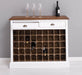 Weinschrank aus Massivholz mit zwei Schubladen | Sideboard mit Platz für 45 Flaschen - Vintage Blau