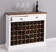 Weinschrank aus Massivholz mit zwei Schubladen | Sideboard mit Platz für 45 Flaschen - Vintage Blau