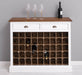 Weinschrank aus Massivholz mit zwei Schubladen | Sideboard mit Platz für 45 Flaschen - Vintage Blau