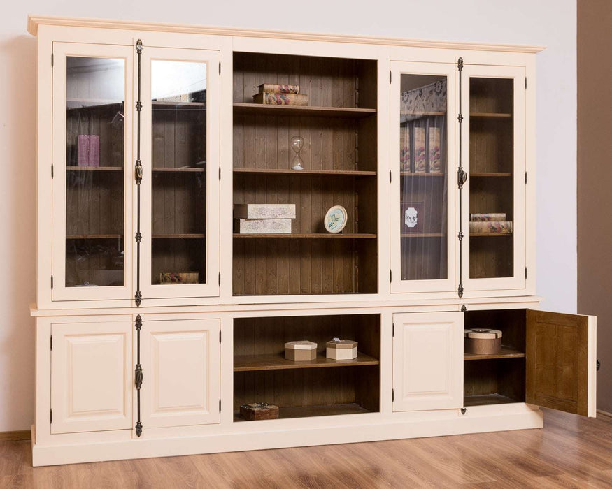 Großer Bücherschrank aus Massivholz mit externem Verschlusssystem | Wohnzimmerschrank