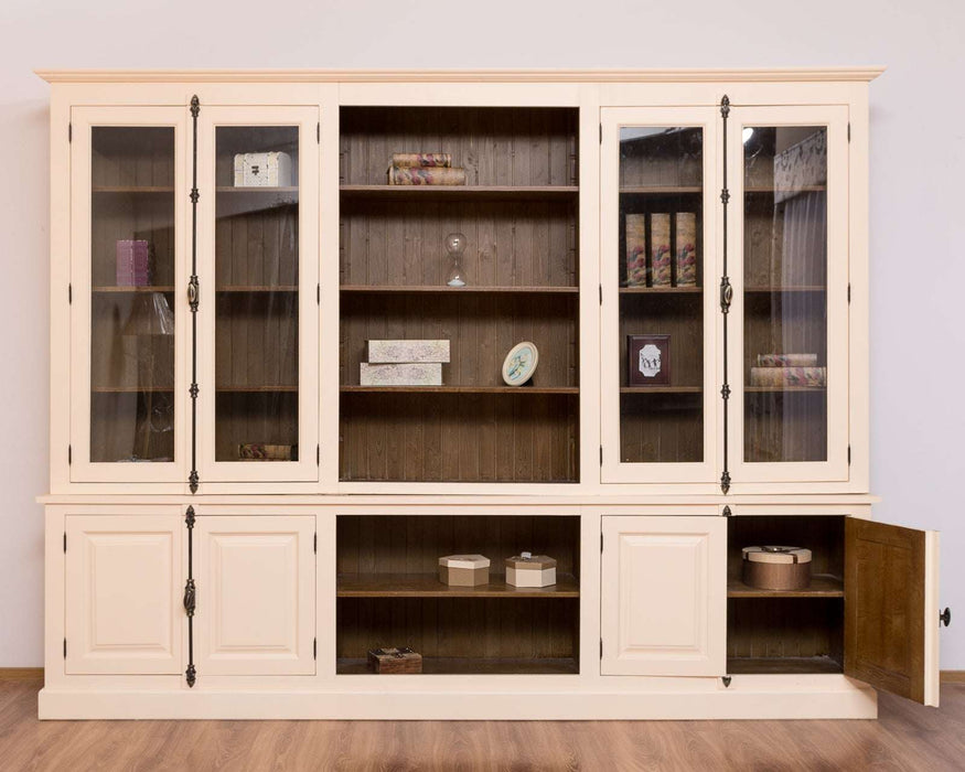 Großer Bücherschrank aus Massivholz mit externem Verschlusssystem | Wohnzimmerschrank