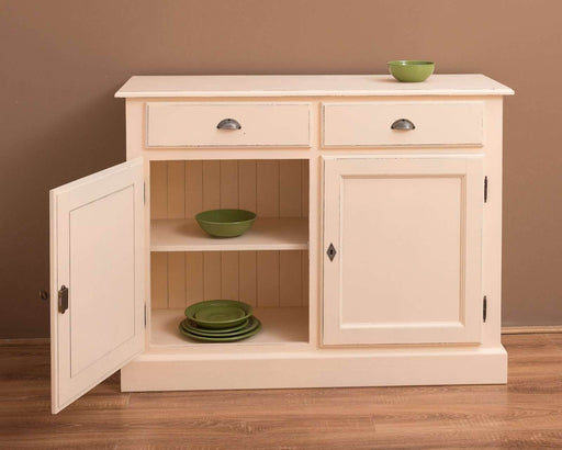 Massives vintage Sideboard mit zwei Schubladen und 2 Schranktüren - 