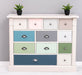 Apothekerschrank aus Massivholz mit 12 Schubladen und Ornamenten - Beige - mehrfarbig