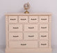 Apothekerschrank aus Massivholz mit 12 Schubladen und Ornamenten - Vintage Apricot