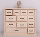 Apothekerschrank aus Massivholz mit 12 Schubladen und Ornamenten - Vintage Apricot