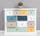 Apothekerschrank aus Massivholz mit 12 Schubladen und Ornamenten - Vintage Apricot