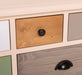 Apothekerschrank aus Massivholz mit 13 Schubladen - mehrfarbige Kommode - Multi Creme - Eichentop