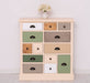 Apothekerschrank aus Massivholz mit 13 Schubladen - mehrfarbige Kommode - Beige - Mehrfarbig